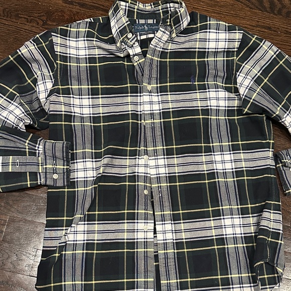 RALPH LAUREN CHRISTMAS GREEN PLAID BUTTON DOWN